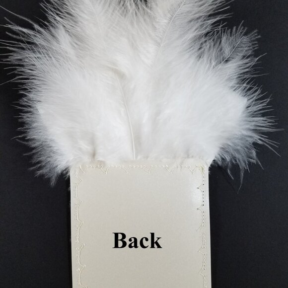 New - Ivory Satin Ruffle & Feather Pocket Square Insert - Picture 6 of 7